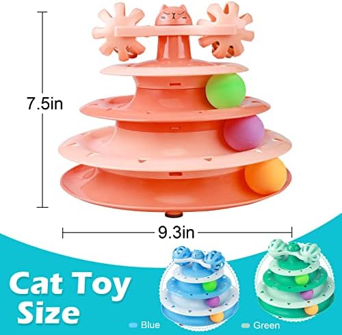 UPSKY Cat Toy Roller 4-Level Turntable with Colorful Balls and Bell Ball - Image 2
