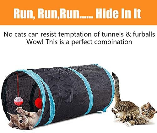 21 Pcs Cat Toys for Indoor Cats Collapsible Cat Tunnel Interactive Feather Teaser Wand Ball Toy for Kitten Cats - Image 5