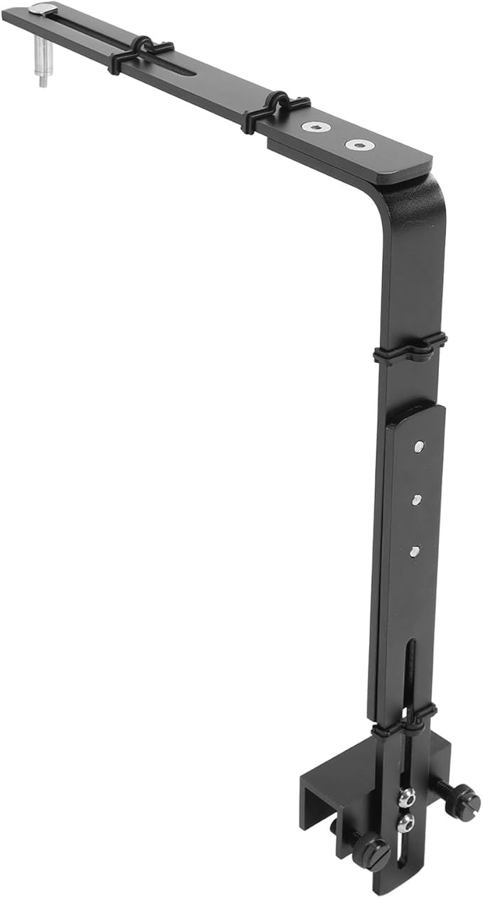 Zunate Aluminum Alloy Fish Tank Light Stand, Adjustable Height Aquarium Lamp Bracket for Reptile Lighting with Minimalist Design and Easy Installation, Silver (Black)