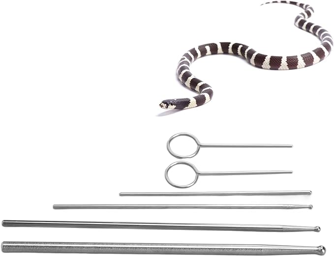 6PCS Reptiles Snake Sexing Probe, Ball Tipped Snake Sexing Gender Detector Portable Probe Kit Professional Reptiles Snake Sexing Kit Probes Set for Different Size Snakes