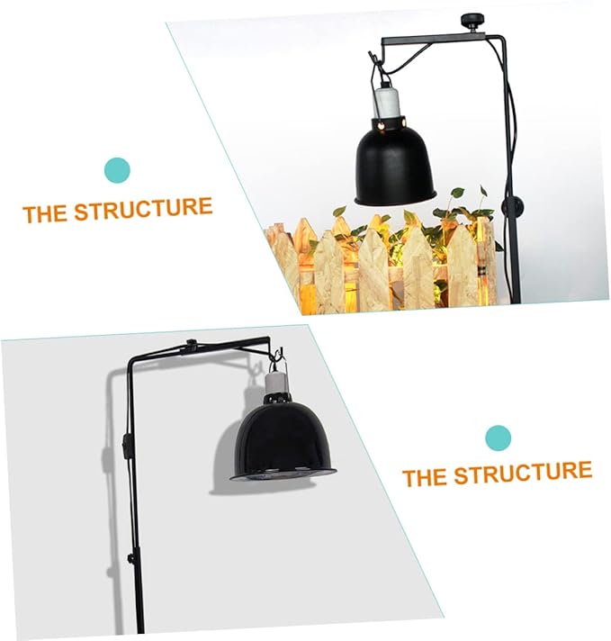 GANAZONO Reptile Tank Accessory Metal Plant Lamp Stand Heat Lamp Rack for Reptile Lighting