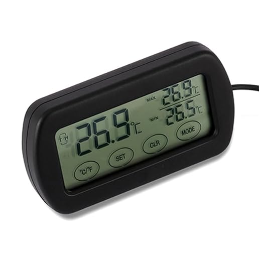 Toddmomy LCD Digital Hygrometer for Egg Hatching and Pet Monitoring Alarm Function Large LCD Display Abs Material Easy Fixing with Suction Cup for Incubators and Home Use