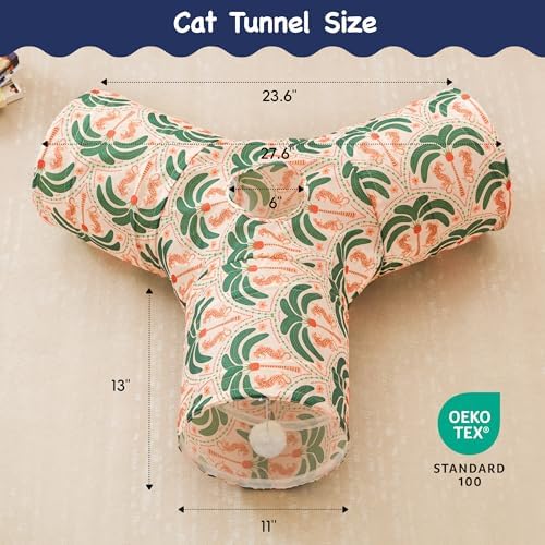 Tempcore Cat Tunnel, 3-Way Collapsible Toy for Indoor Cats, Coconut - Image 2