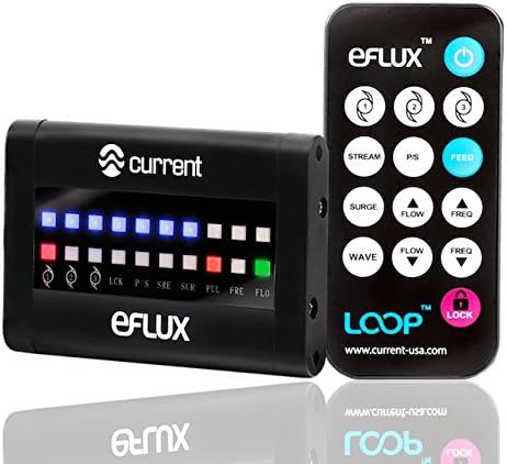 CURRENT USA 660 GPH eFlux Nano Wave Maker Pump Kit (6000) | Magnetic DC Powerhead with LED Display Controller for Saltwater Tank, 132-660 GPH Aquarium Water Circulation Pump 5 to 30 Gallon, Black