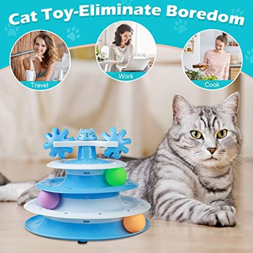 UPSKY Cat Toy Roller 4-Level Turntable with Colorful Balls and Bell Ball - Image 5