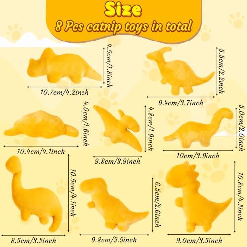 8Pcs Dino Nuggets Catnip Toys for Cat, Interactive Catmint Cat Toy Gift - Image 2