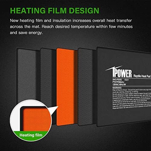 iPower 6x8 Inch Reptile Heating Pad with Adjustable Controller Knob, Under Tank Heater Mat for Turtles, Lizards, Snakes, Amphibians & Small Pets, 2 Pack