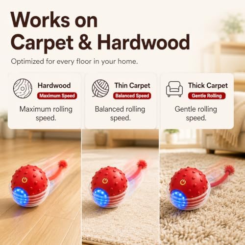 Interactive Rolling Cat Ball, Motion Activated Automatic Cat Toy - Image 3