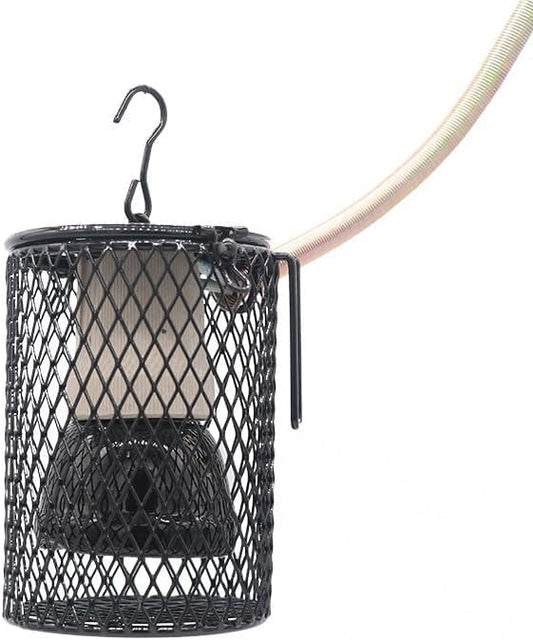 Bird Heat Lamp, Protective Reptile Heater Guard- Mesh Cage Lampshade Cover for Various Pets Including Reptiles