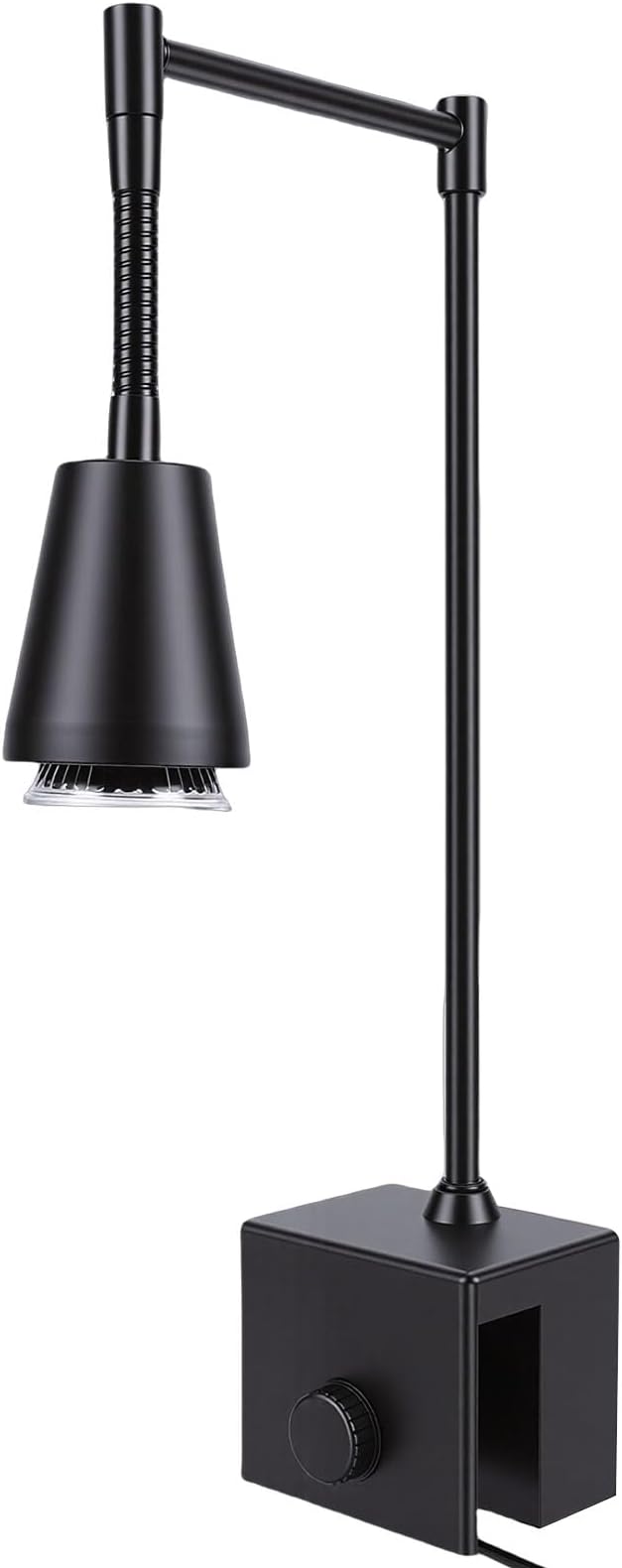 Reptile Heat Lamps, 360 Rotatable Clamp on Dimmable UVA UVB Basking Spot Light Simulated Sunlight with Timing and 2Pcs E27 Bulbs for Aquarium Lizard Turtle Amphibians (US Plug)