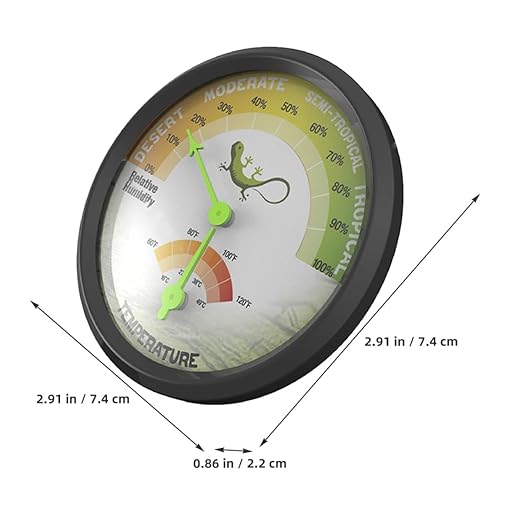 Kisangel Reptile Hygrometer Thermometer High-Precision Mechanical Temperature Meter Round Dial Humidity Gauge for Terrarium Tank Pet Supply