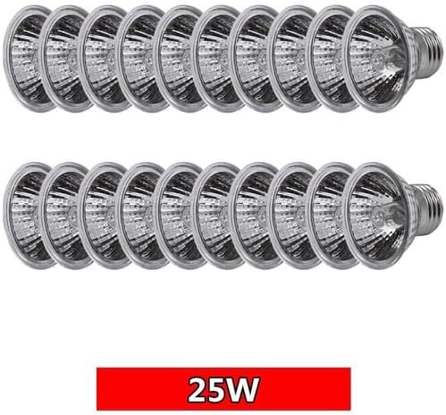 UVA+UVB 25/50/75W Reptile Heat Basking Light Bulb Lamp for Reptiles (25W - 20PCS)