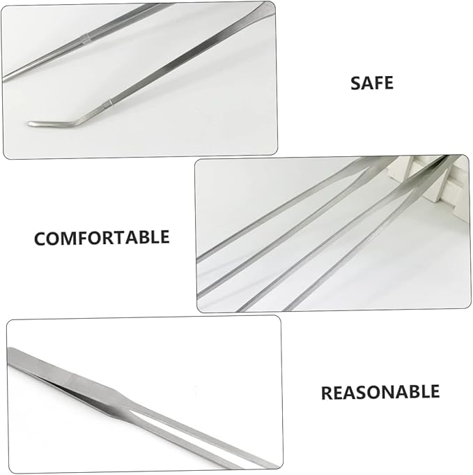 BESPORTBLE Stainless Pet Tweezer 2pcs Reptile Feeding Clip for Gecko Tank Accessories