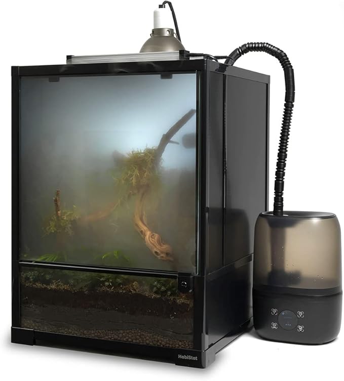 Habistat Glass Terrarium for Reptiles 18"x18"x24" – Stackable Reptile Enclosure for Inverts & Amphibians with Lock & Waterproof Base, Ideal Terrarium Tank for Chameleons, Geckos and Bioactive Setups