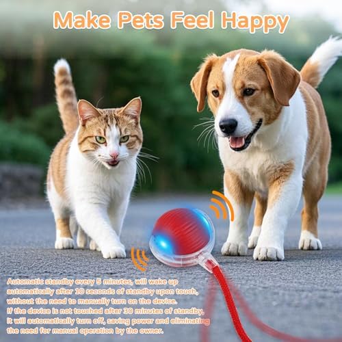 Goosheep 2PK Automatic Rolling Interactive Cat Toys Ball for Indoor Cat Dog - Image 2