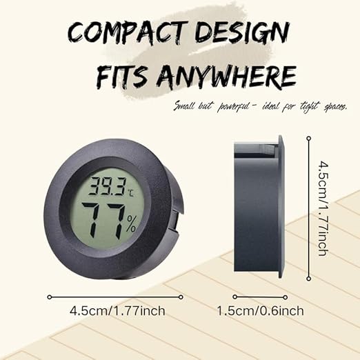 Mini Humidity & Temperature Monitor 6-Pack, Digital Hygrometer Thermometer for Indoor Use, Greenhouse, Terrarium, Humidor