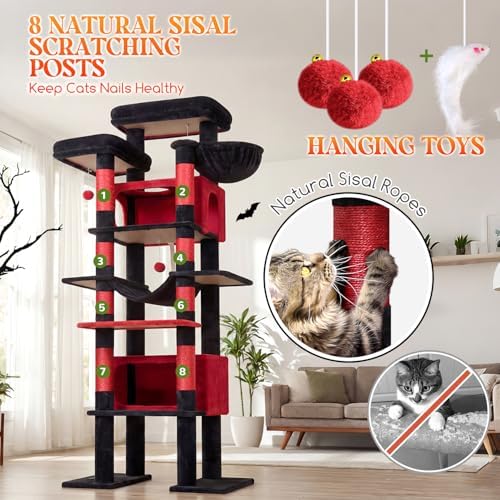 Globlazer Gothic Giant Tall Heavy Duty Cat Tower for Indoor Large Cat, F83B - Image 5