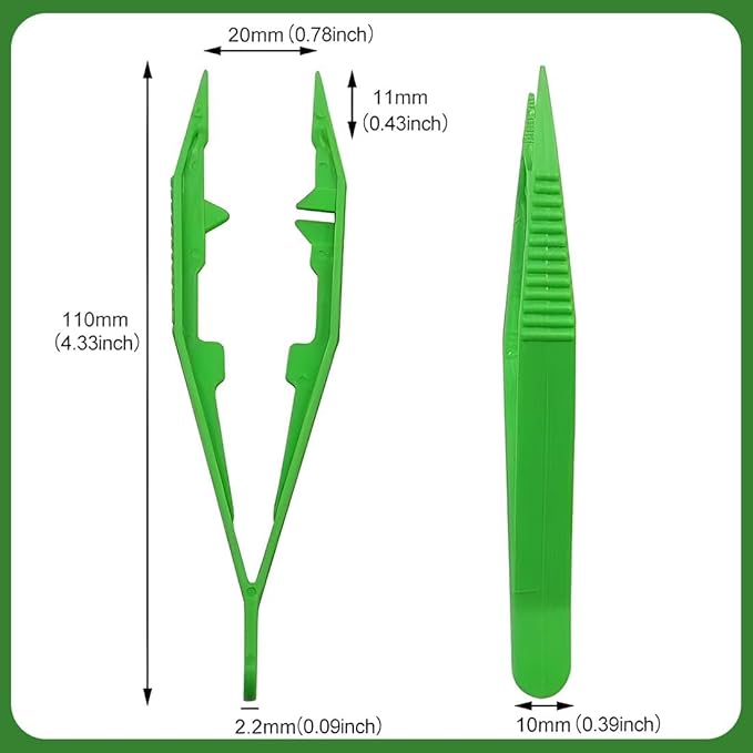 4 Pcs Plastic Tweezers for Feeding Reptiles,10cm Plastic Feeding Reptile Tongs Feeding Tweezers Reptile for Snakes Lizard Tortoise Gecko Kids Tweezers for Beads Children Handmade DIY Crafts