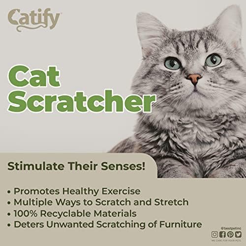 Best Pet Supplies Catify Corrugated Cardboard Cat Scratcher - Cat Shape - Image 4