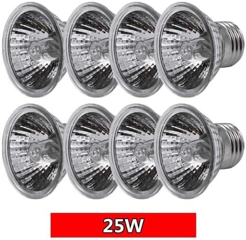 UVA+UVB 25/50/75W Reptile Heat Basking Light Bulb Lamp for Reptiles (25W - 8PCS)