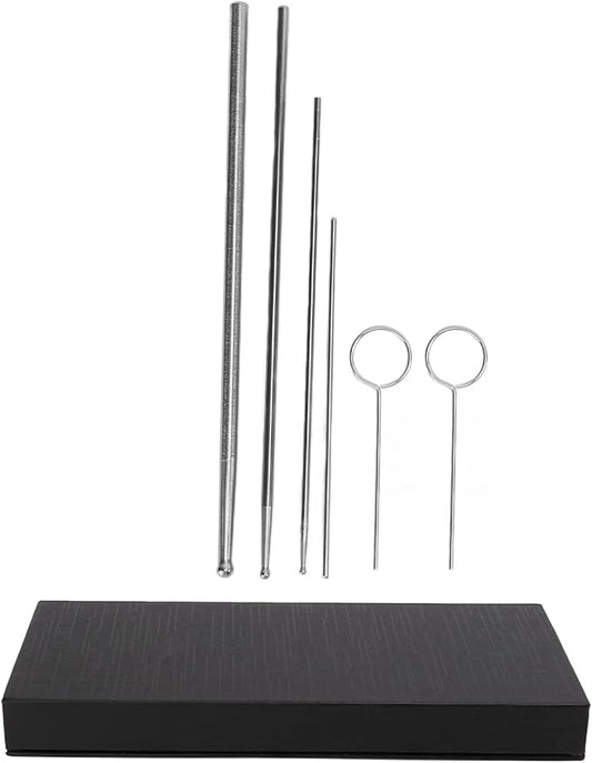 6pcs Snake Probe Kit, Professional Reptiles Snake Sexing Probes with Round Ball Tip, with Storage Box, Made of Stainless Steel Materials, XS to XL Scope