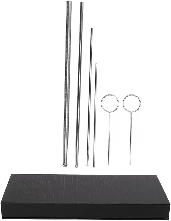 Snake Probe Kit, 6PCS Stainless Steel Snake Sexing Probe Round Head Anti Allergy Reptiles Probes with Storage Box for Different Size Snakes