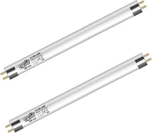T5 UVB Reptile Light Bulb – 2-Pack 8W High-Output 10.0 UVB Bulbs for Bearded Dragons, Turtles & Lizards – Liner UVA/UVB Lighting for Basking & Vitamin D3 Synthesis
