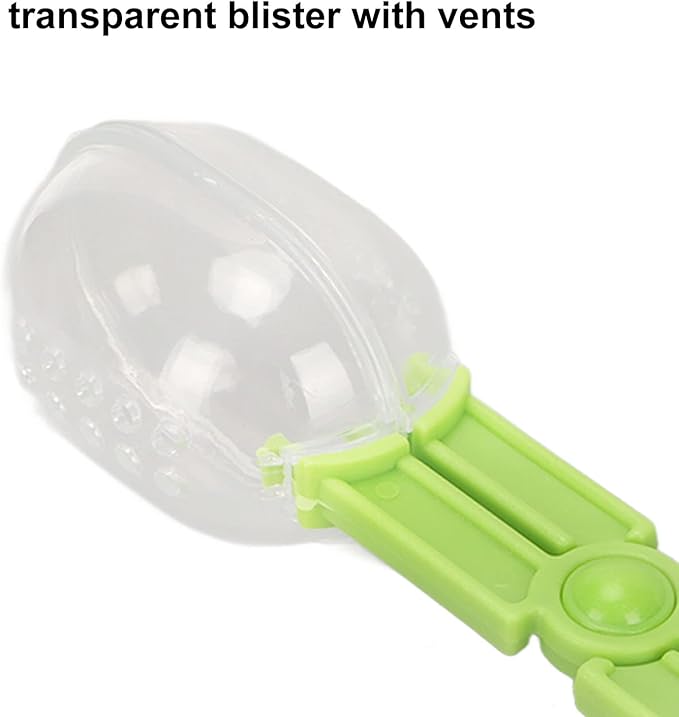 Reptile Poop Scoop, Scissor Handle Transparent Multipurpose Reptile Feeding Clamp for Tortoise for Spider (Green)