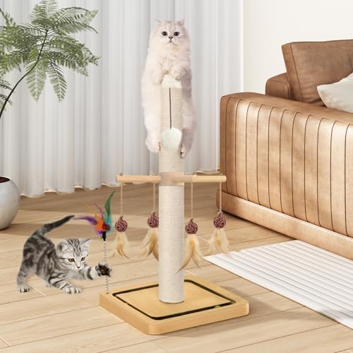 Cat Scratching Post, Sisal Scratcher with Enrichment Toys for Indoor Cats - Image 7