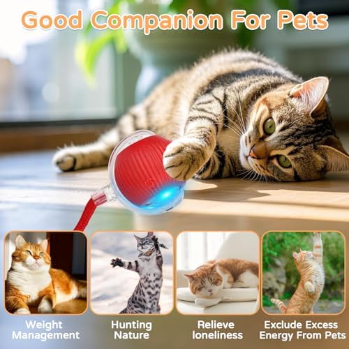 Goosheep 2PK Automatic Rolling Interactive Cat Toys Ball for Indoor Cat Dog - Image 5