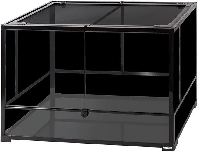 Habistat Glass Terrarium for Reptiles 36"x18"x24" – Stackable Reptile Enclosure for Inverts & Amphibians with Lock & Waterproof Base, Ideal Terrarium Tank for Chameleons, Geckos and Bioactive Setups