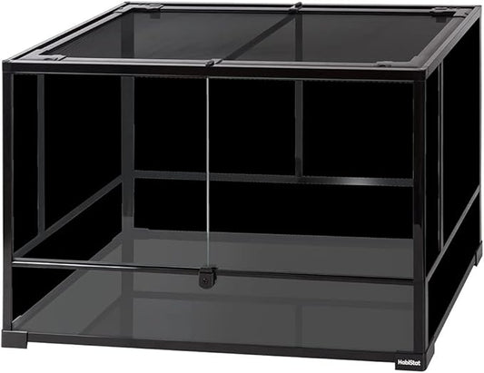 Habistat Glass Terrarium for Reptiles 36"x18"x24" – Stackable Reptile Enclosure for Inverts & Amphibians with Lock & Waterproof Base, Ideal Terrarium Tank for Chameleons, Geckos and Bioactive Setups