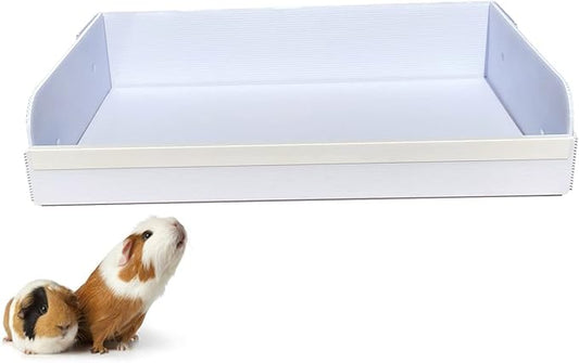 Andescobo Guinea Pig Litter Box Guinea Pig Kitchen for All C&C and Midwest Cages,Guinea Pig Hay Box Keep The Guinea Pig Cage Clean and Tidy. White