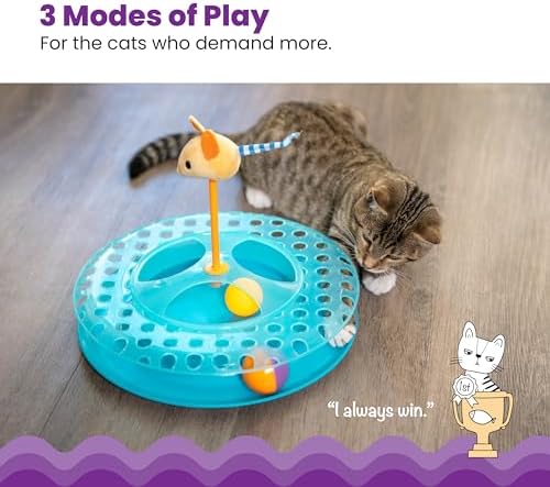 Catstages Cheese Chase Interactive Cat Track Toy with Balls and Catnip Toy, Multicolored - Image 2