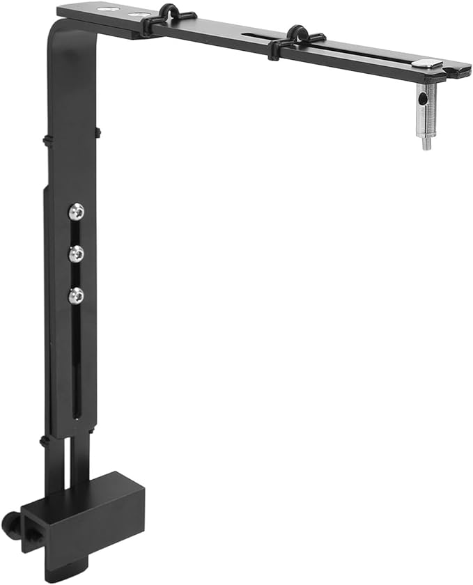Zunate Aluminum Alloy Fish Tank Light Stand, Adjustable Height Aquarium Lamp Bracket for Reptile Lighting with Minimalist Design and Easy Installation, Silver (Black)
