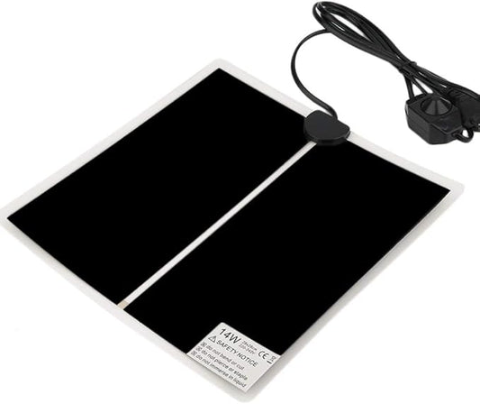 Tbrand Reptile Heating Pad with Temperature Adjustment, 110V 14W Heat Mat for Reptiles Tortoise Snakes Lizard Gecko Hermit Crab Turtle，Under Tank Heating Pad (14W(11inch*11inch))