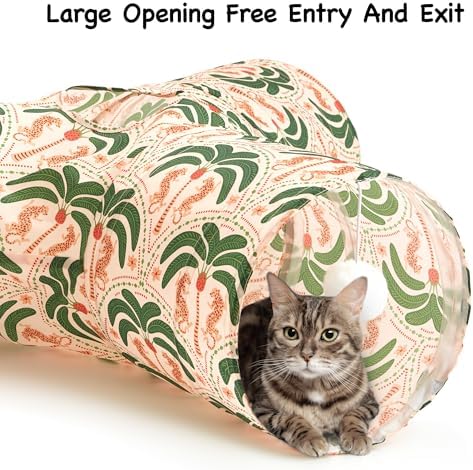 Tempcore Cat Tunnel, 3-Way Collapsible Toy for Indoor Cats, Coconut - Image 4