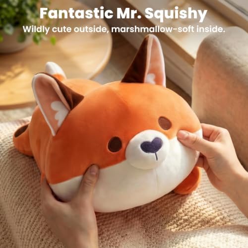 Mewaii Red Fox Plush Pillow Cute Plushies, Squishy & Huggable, 13 in - Image 5