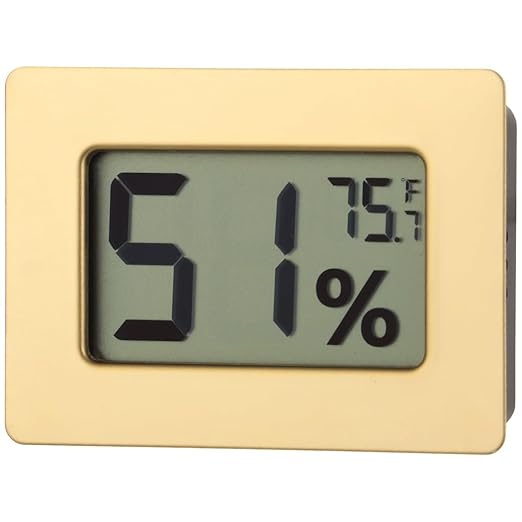 Digital Thermometer & Hygrometer Combo, 2-in-1 Sensor with ±2% Rh Precision, Tracks 32–99% Humidity, for Cigar Humidors, Reptile Tanks, Greenhouses