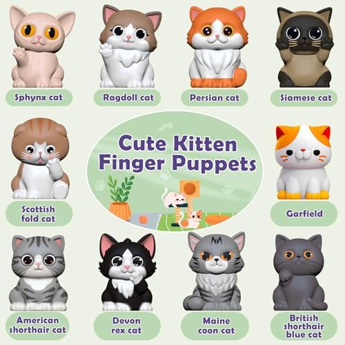 Learning Toys for Toddlers 1 2 3 Year Old Toddlers, 20Pcs Kitten Finger Puppets for Kids, Montessori Counting, Matching & Sorting Toy, Christmas Birthday Gifts for Baby Boys Girls Age 12-18 Months - Image 3