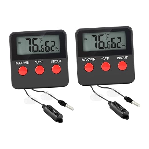 Holibanna 2sets Digital Hygrometer and Thermometer for Reptile Tanks Accurate Temperature and Humidity Measurement for Lizard and Snake Habitats Easy to Use and Durable