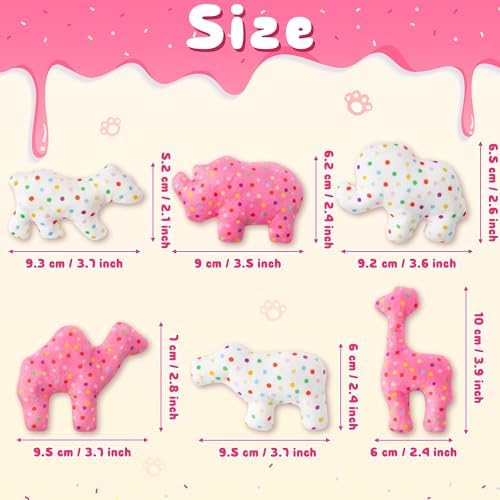 MALLMALL6 6Pcs Frosted Animal Cookie Catnip Crinkle Paper Sound Toys Gift for Cat, Catmint Teething Chew Kick Interactive Toy for Indoor Cats, Soft Candy Pet Presents Supplies for Kitten Lover - Image 4