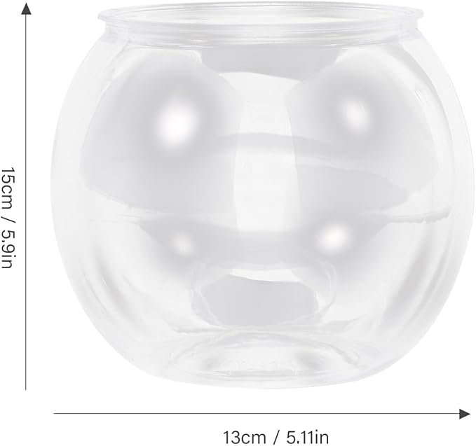 Mipcase Unbreakable Transparent Fish Tank Globe 5.90In Round Plastic Fish Bowl Desktop Aquarium Decor for Home Office Tabletop