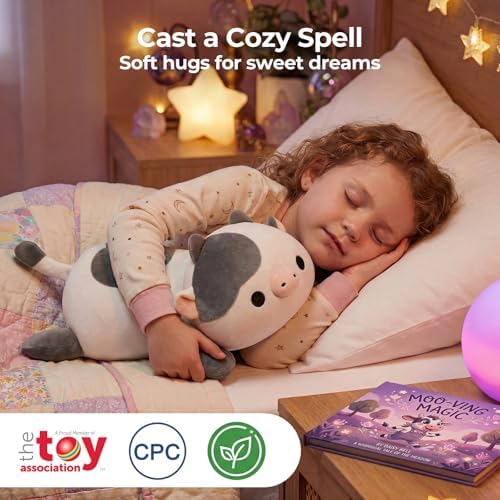 Mewaii Grey Cow Plush Pillow Cute Plushies, Squishy & Huggable, 13 in - Image 3