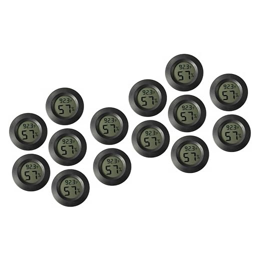 POPETPOP 14pcs Digital Tank Thermometer Hygrometer for Reptile Aquarium Mini Indoor Humidity Monitor Digital Display
