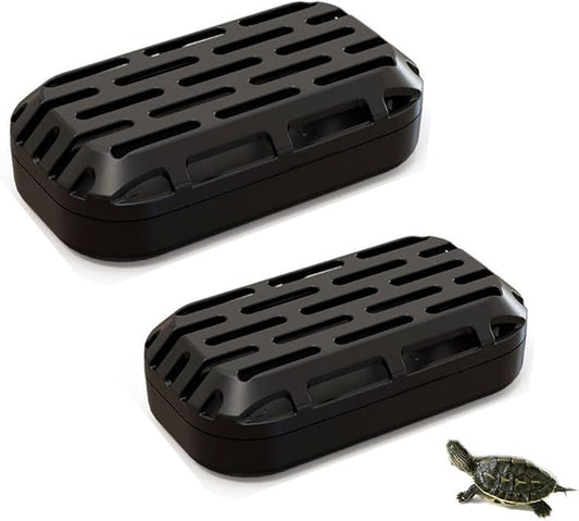 2pcs Turtle Tank Collector,Toilet Keep Tank Cleaning with Suction Cups Reptile Waste Container for Breeding Box Small Animals (2pcs Black)