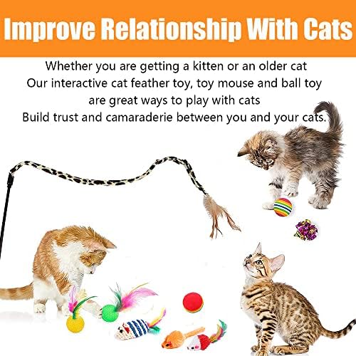 21 Pcs Cat Toys for Indoor Cats Collapsible Cat Tunnel Interactive Feather Teaser Wand Ball Toy for Kitten Cats - Image 4