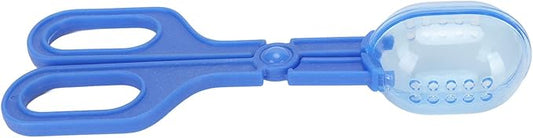 Reptile Poop Scoop, Scissor Handle Transparent Multipurpose Reptile Feeding Clamp for Tortoise for Spider (Blue)