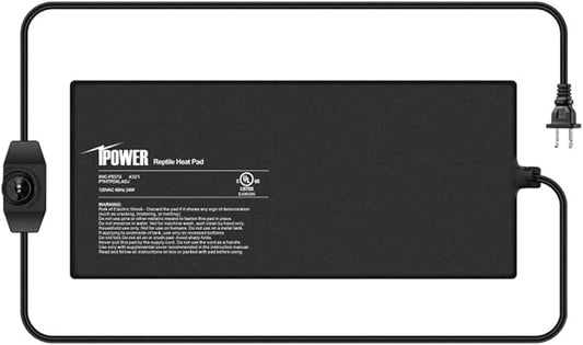 iPower 8x18 Inch Reptile Heating Pad with Adjustable Controller Knob, Under Tank Heater Mat for Turtles, Lizards, Snakes, Amphibians & Small Pets