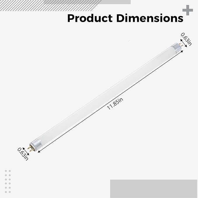 Reptile Light Kit, 2 T5 8W Uvb 5.0 Bulbs, 5% Uvb + 30% Uva, 11.9 in. Reptile Lamp, Fluorescent, Basking, for Bearded Dragons and Rainforest Species